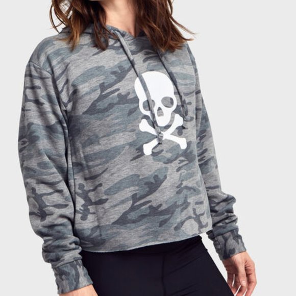 NWOT SoulCycle Camo Cropped Hoodie